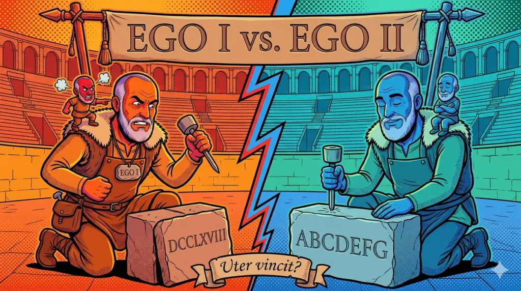 Ego I vs. Ego II — die innere Kritikstimme beim Latein Lernen überwinden, Lapicida Lernmethode
