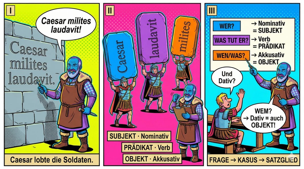 latein lernen satzglieder comic