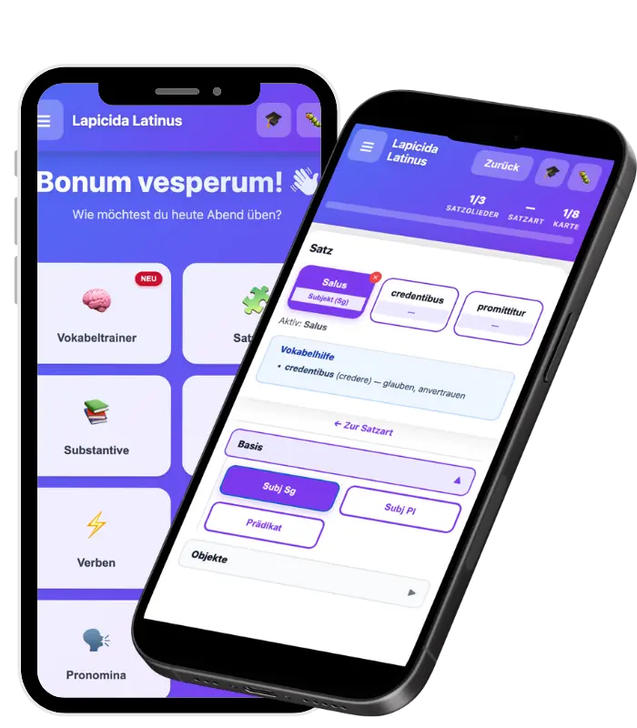 Die Module der Latein-App Lapicida Latinus