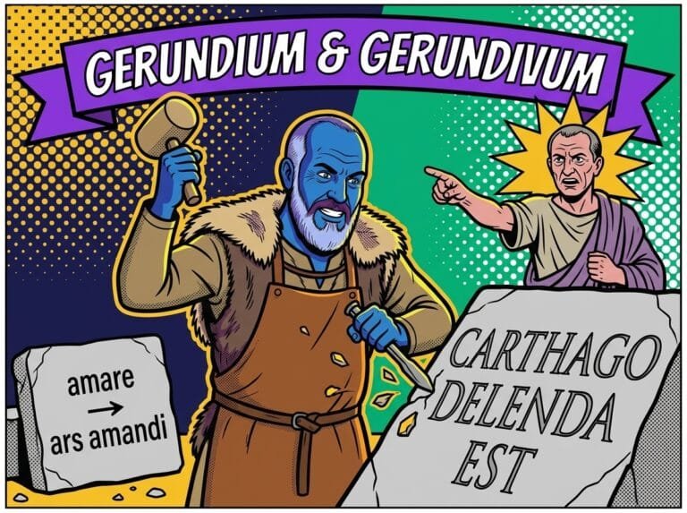 Gerundium und Gerundivum im Lateinischen – der Lapicida-Steinmetz meißelt Carthago delenda est, Cato mahnt