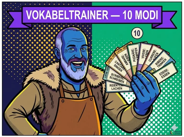 Latein Vokabeltrainer — 10 Spielmodi und das Leitner-Box-System 11 Lapicida Vokabeltrainer – 10 Modi