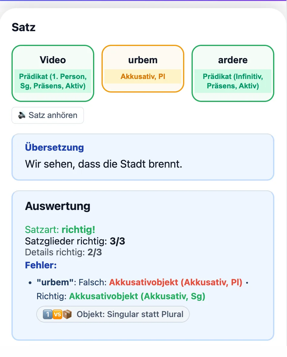 Lapicida Latinus – sofortige Auswertung mit Erklaerung