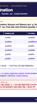 Spickzettel a-Deklination (A6)