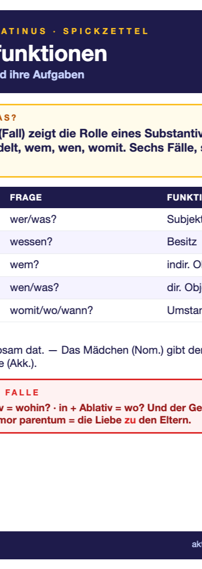 Spickzettel Kasusfunktionen (A6)
