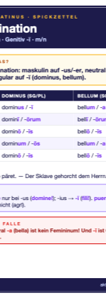 Spickzettel o-Deklination (A6)