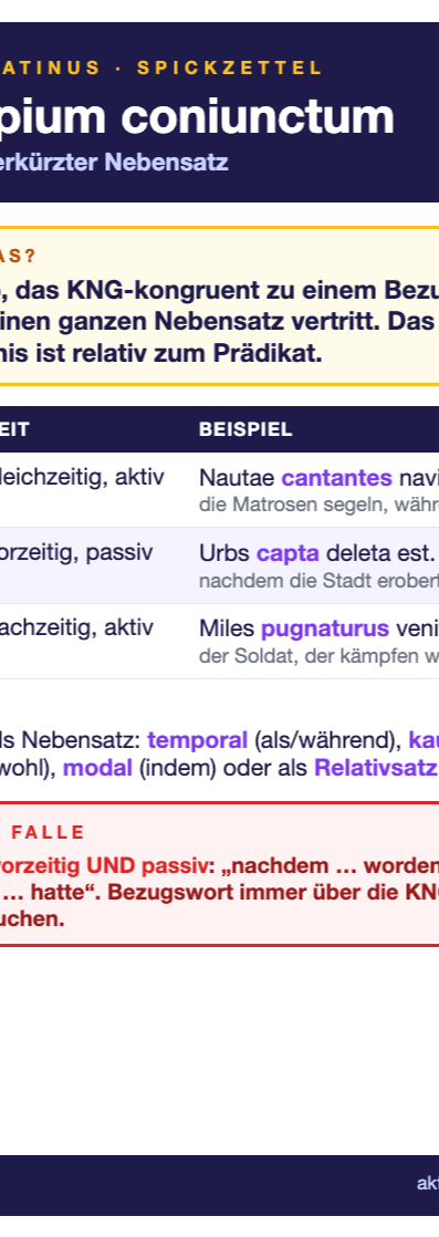 Spickzettel Participium coniunctum (A6)